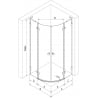Mexen Lunar L cabină de duș semirotundă dreapta 90 x 70 cm, transparent, gun metal - 833L-090P-070L-95-00