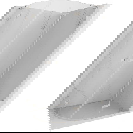 Mexen Lunar L cabină de duș semicirculară pivotantă dreapta 100 x 80 cm, transparent, nichel periat - 833L-100P-080L-97-00