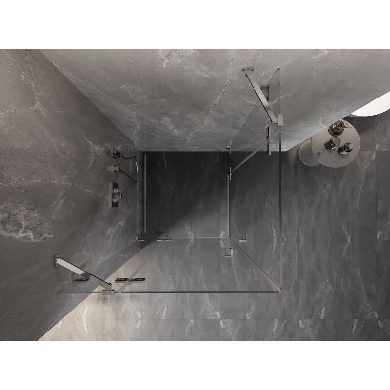 Mexen Lunar Duo cabină de duș cu deschidere 105 x 105 cm, transparent, crom - 834-105L-105P-01-00