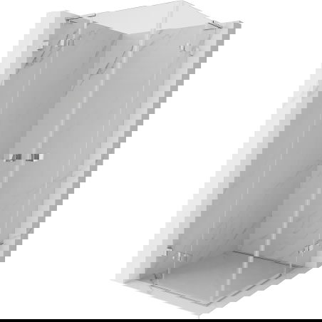 Mexen Lunar L Duo cabină de duș batantă 80 x 80 cm, transparent, crom - 834L-080L-080P-01-00