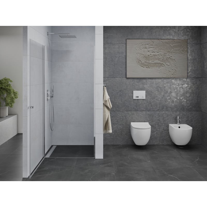 Mexen Pretoria nyíló zuhanyajtó 85 cm, átlátszó, króm - 852-085-000-01-00