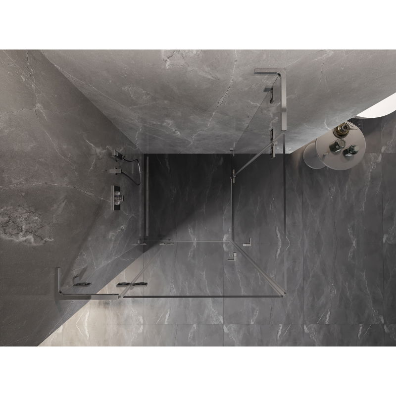 Mexen Lunar L Duo cabină de duș pivotantă 95 x 95 cm, transparent, crom - 834L-095L-095P-01-00