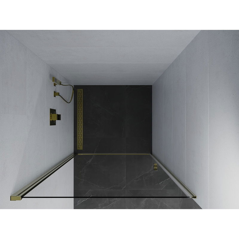 Mexen Pretoria ușă de duș batantă 80 cm, transparentă, aurie - 852-080-000-50-00