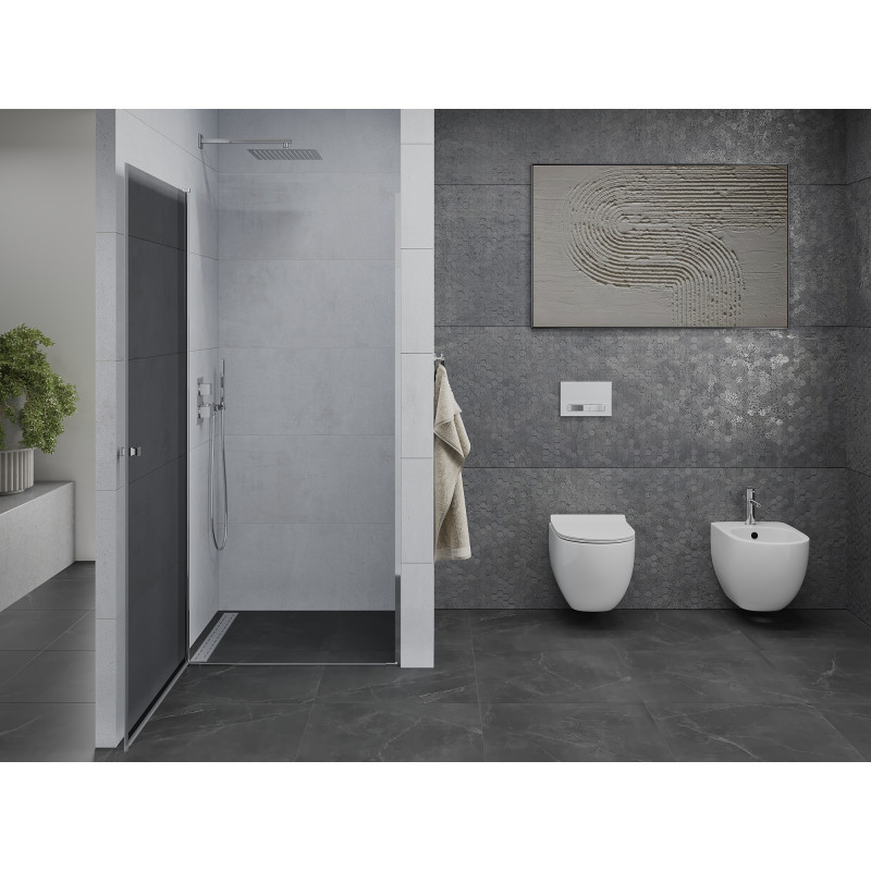Mexen Pretoria ușă de duș batantă 80 cm, grafit, crom - 852-080-000-01-40