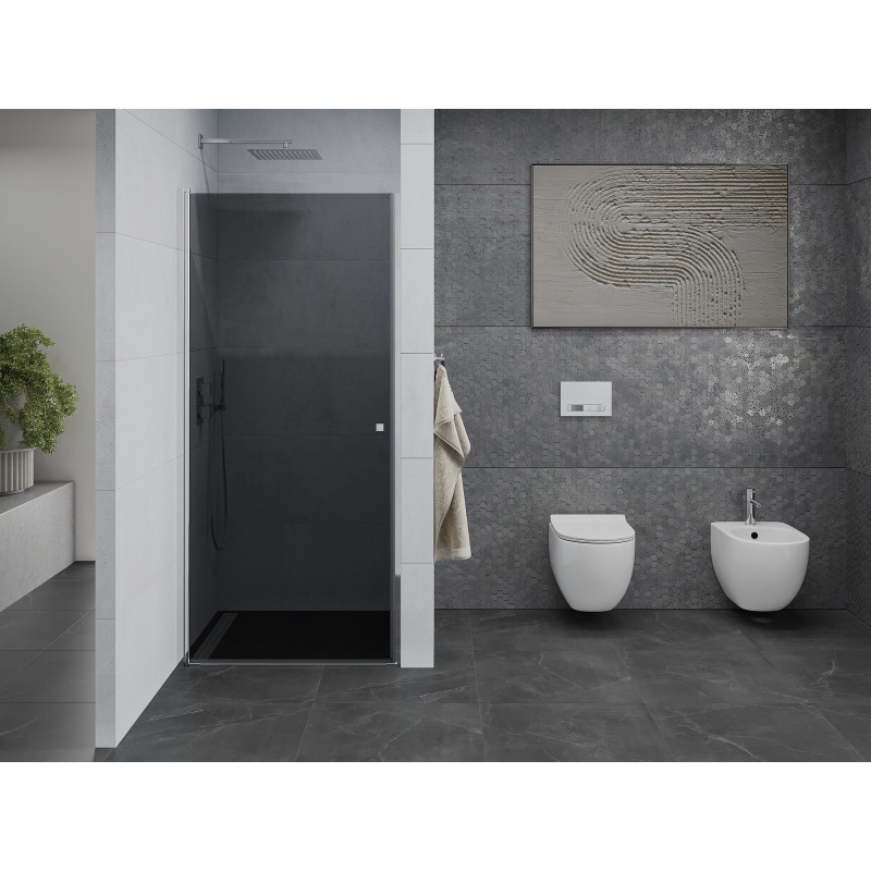 Mexen Pretoria ușă de duș batantă 80 cm, grafit, crom - 852-080-000-01-40