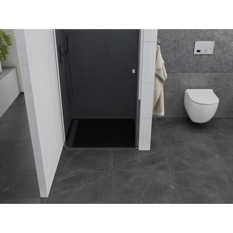 Mexen Pretoria ușă de duș batantă 90 cm, grafit, crom - 852-090-000-01-40