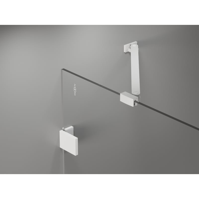 Mexen Lunar Cabină de duș Duo, batantă stânga 110 x 75 cm, transparentă, albă - 834-110L-075P-20-00