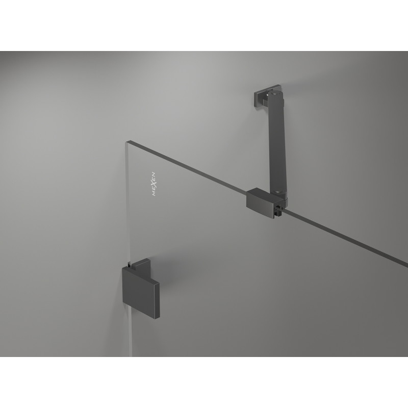 Mexen Lunar cabină de duș pentagonală cu deschidere pe stânga 80 x 90 cm, transparentă, metal armat - 831-080L-090P-95-00-L