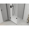 Mexen Roma cabina de duș batantă 100 x 70 cm, transparentă, neagră + cadă de duș Flat, albă - 854-100-070-70-00-4010B