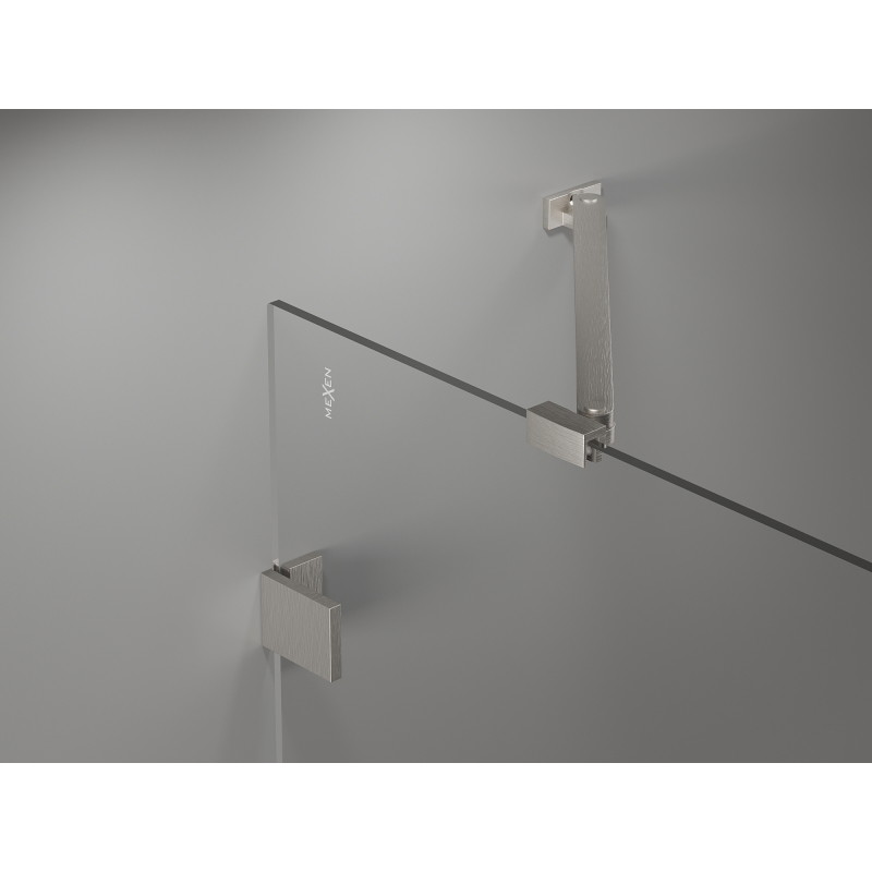 Mexen Lunar ötoldalú zuhanykabin balra nyíló 80 x 90 cm, átlátszó, csiszolt nikkel - 831-080L-090P-97-00-L