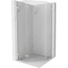 Mexen Lunar cabină de duș pentagonală, batantă, stânga 90 x 90 cm, transparent, nichel periat - 831-090L-090P-97-00-L