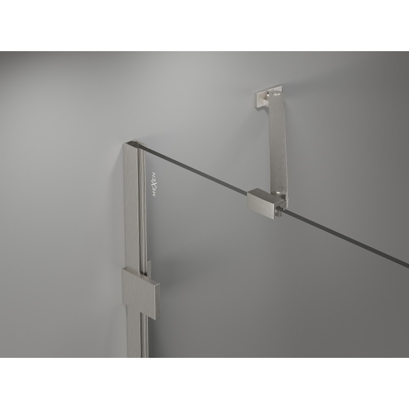 Mexen Lunar cabină de duș pentagonală, batantă, stânga 90 x 90 cm, transparent, nichel periat - 831-090L-090P-97-00-L