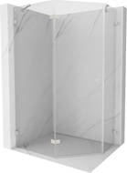 Mexen Lunar cabina de duș pentagonală batantă stânga 100 x 80 cm, transparent, nichel periat - 831-100L-080P-97-00-L