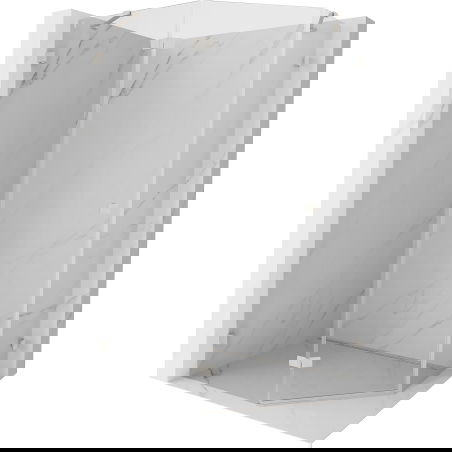 Mexen Lunar ötszögletű zuhanykabin balra nyíló 100 x 90 cm, átlátszó, kefélt nikkel - 831-100L-090P-97-00-L