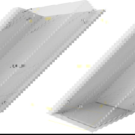 Mexen Lunar Duo cabină de duș cu balama 120 x 80 cm, transparent, auriu - 834-120L-080P-50-00