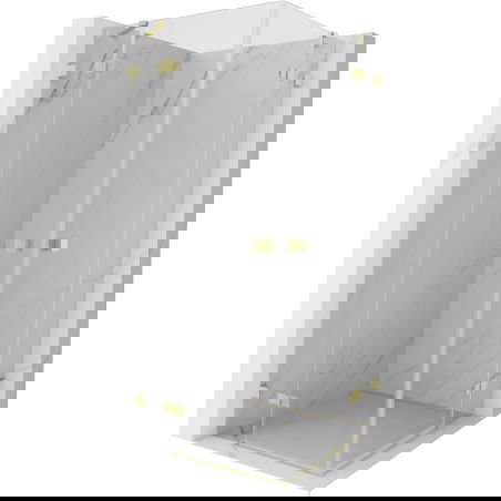 Mexen Lunar Duo nyíló zuhanykabin 70 x 70 cm, átlátszó, arany kefélve - 834-070L-070P-55-00