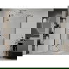 Mexen Roma cabină de duș cu balamale 100 x 100 cm, transparent, Neagră + cadă de duș Flat, Albă - 854-100-100-70-00-4010B