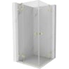 Mexen Lunar Duo cabină de duș pivotantă 85 x 85 cm, transparentă, aurie periată - 834-085L-085P-55-00
