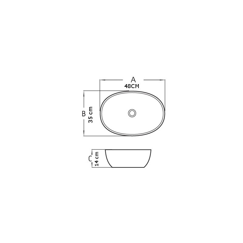 Mexen Viki lavoar pe blat 48 x 35 cm, gri deschis mat - 21054861