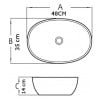 Mexen Viki lavoar pe blat 48 x 35 cm, gri deschis mat - 21054861