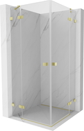 Mexen Lunar Duo cabină de duș cu deschidere de 90 x 90 cm, transparent, auriu periat - 834-090L-090P-55-00