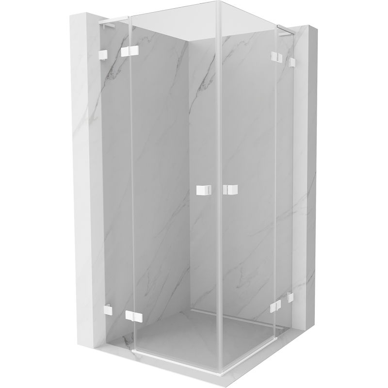 Mexen Lunar L Duo cabină de duș cu deschidere spre exterior 70 x 70 cm, transparentă, albă - 834L-070L-070P-20-00