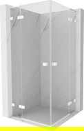 Mexen Lunar L Duo cabină de duș cu deschidere spre exterior 70 x 70 cm, transparentă, albă - 834L-070L-070P-20-00