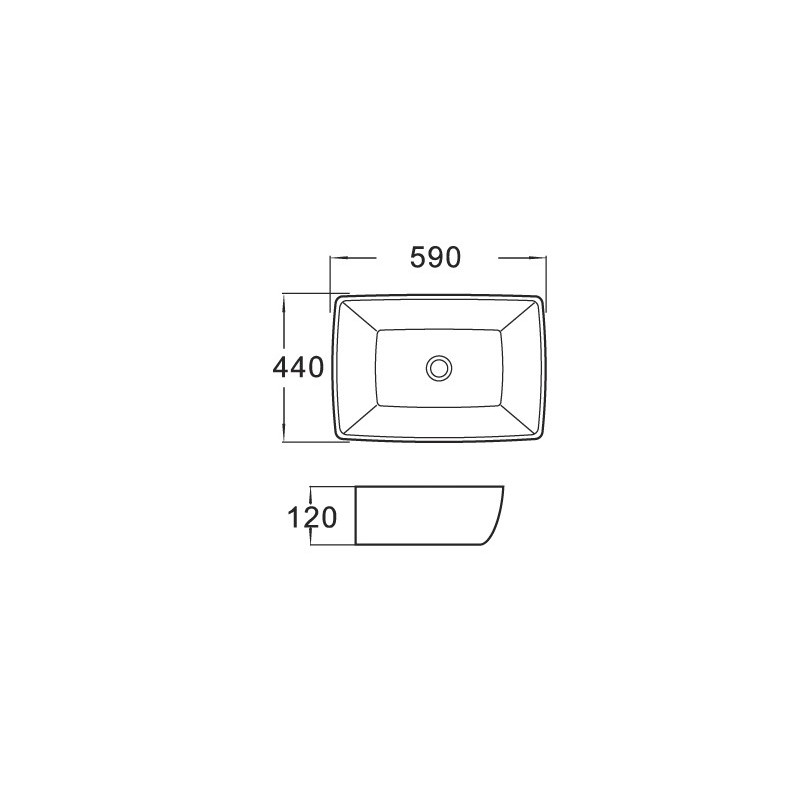 Mexen Ana chiuvetă pe blat 59 x 44 cm, albă - 21095900