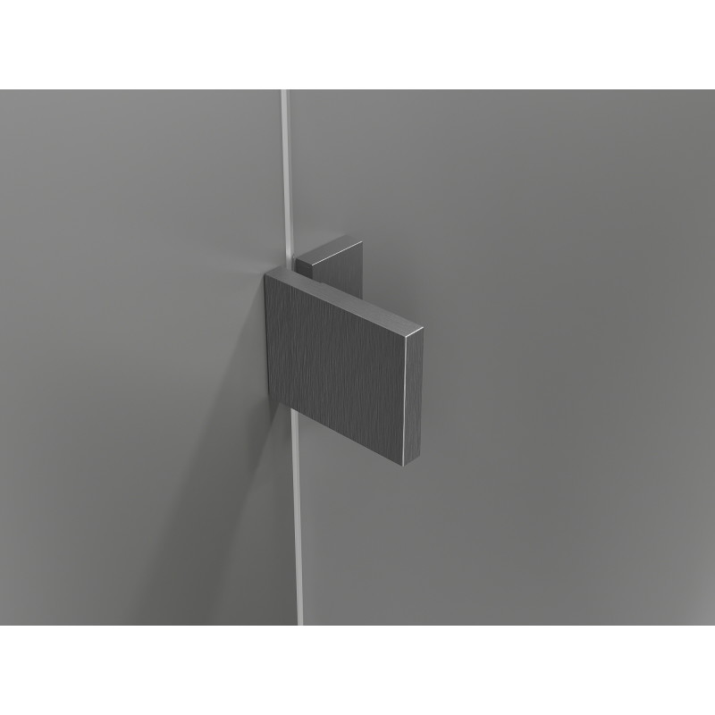 Mexen Lunar cabina de duș pentagonală batantă dreapta 100 x 90 cm, transparentă, gri tunet periat - 831-100P-090L-66-00-P