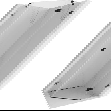 Mexen Lunar ötszögletű jobbra nyíló zuhanykabin 100 x 100 cm, átlátszó, fekete - 831-100P-100L-70-00-P