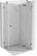 Mexen Lunar cabina de duș pentagonală cu deschidere spre dreapta 100 x 100 cm, transparent, gun metal - 831-100P-100L-95-00-P