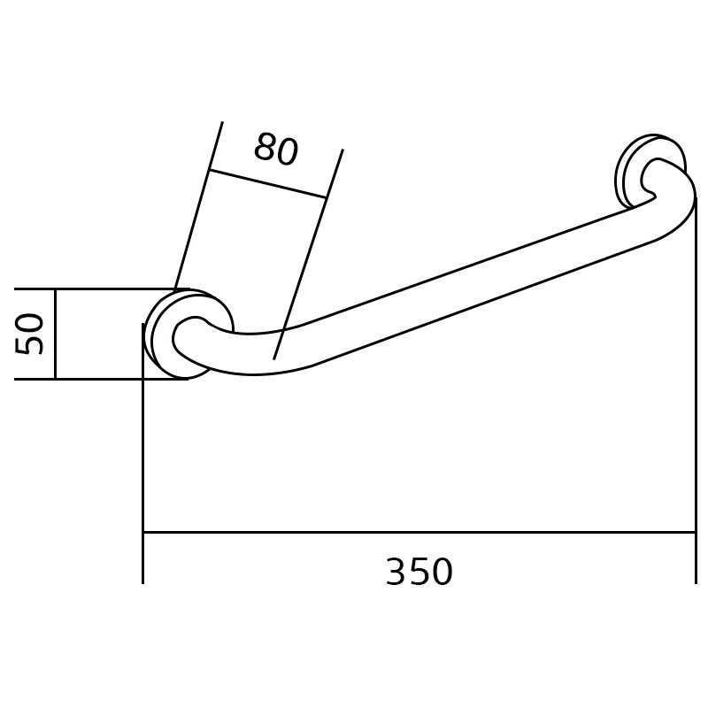 Mexen balustradă de perete 35 cm, neagră - 70101630-70