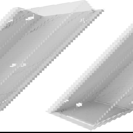 Mexen Lunar L Duo cabină de duș cu deschidere de 120 x 100 cm, transparentă, albă - 834L-120L-100P-20-00