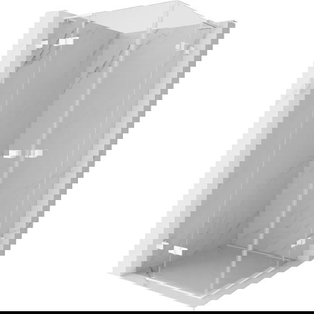 Mexen Lunar L Duo cabină de duș pivotantă 120 x 120 cm, transparentă, albă - 834L-120L-120P-20-00