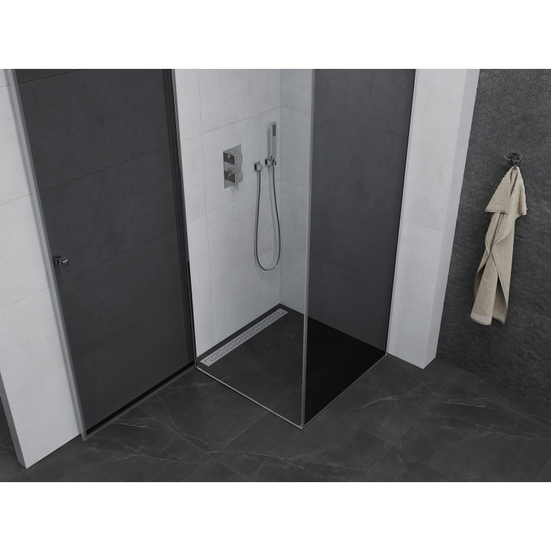 Mexen Pretoria cabina de duș cu uși batante 90 x 90 cm, grafit, crom - 852-090-090-01-40