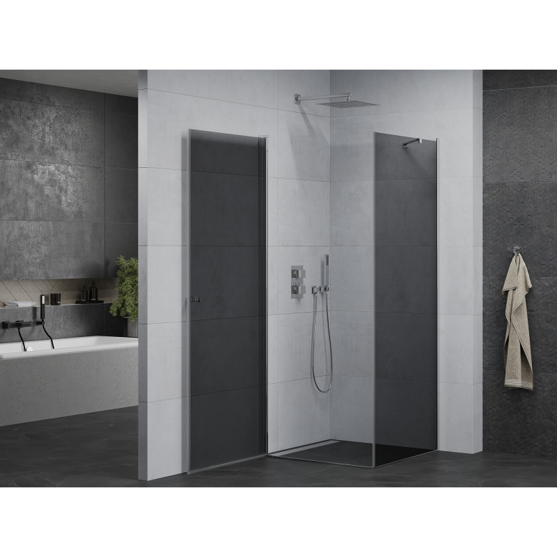Mexen Pretoria cabina de duș cu uși batante 90 x 90 cm, grafit, crom - 852-090-090-01-40