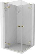Mexen Lunar L Duo cabină de duș pivotantă 100 x 100 cm, transparentă, aurie - 834L-100L-100P-50-00