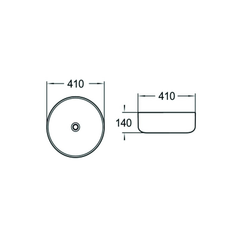 Mexen Tina chiuvetă deasupra blatului 41x41 cm, albă - 21144100