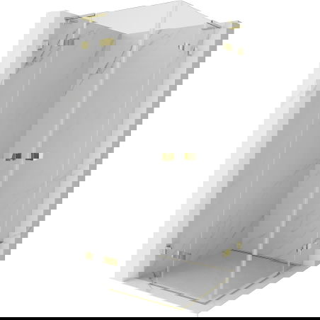 Mexen Lunar L Duo cabină de duș cu deschidere 110 x 110 cm, transparent, auriu - 834L-110L-110P-50-00