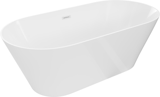 Mexen Luna Slim cadă de baie freestanding 170 x 75 cm, albă, preaplin alb - 52041707500-20