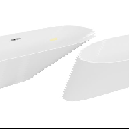 Mexen Luna Slim cadă de sine stătătoare 170 x 75 cm, albă, preaplin auriu - 52041707500-50