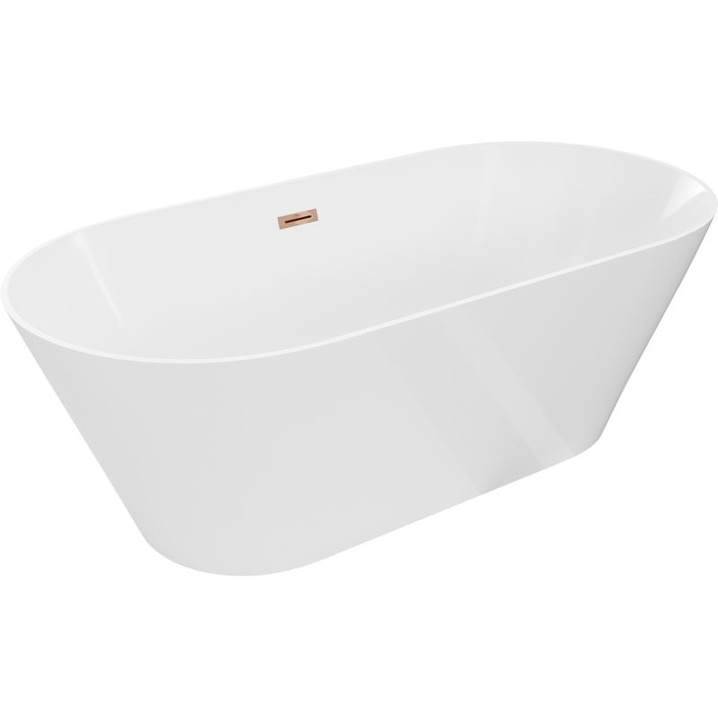 Mexen Luna Slim cadă de sine stătătoare 170 x 75 cm, albă, preaplin aur roz - 52041707500-60