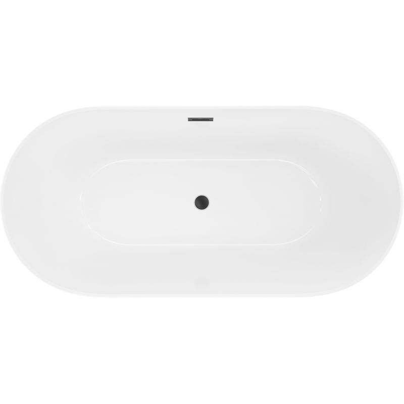 Mexen Luna Slim cadă de baie liberă 170 x 75 cm, albă, preaplin negru - 52041707500-70