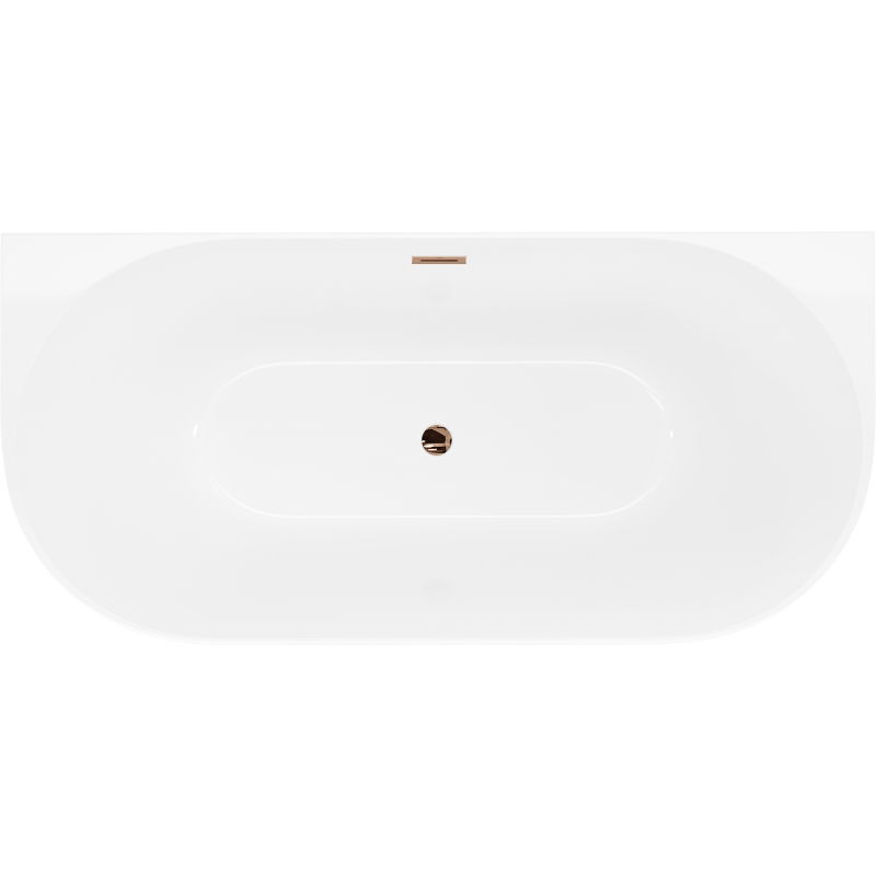 Mexen Oval Slim cadă independentă de perete 170 x 80 cm, albă, preaplin aur roz - 52661708000-60