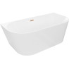 Mexen Oval Slim szabadon álló fali kád 170 x 80 cm, fehér, matt réz túlfolyóval - 52661708000-65