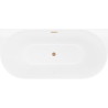 Mexen Oval Slim szabadon álló fali kád 170 x 80 cm, fehér, matt réz túlfolyóval - 52661708000-65