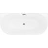 Mexen Oval Slim szabadon álló falsíkra szerelhető kád 170 x 80 cm, fehér, túlfolyó gun gray szálcsiszolt - 52661708000-66