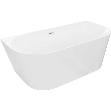 Mexen Oval Slim szabadonálló, fal melletti kád 170 x 80 cm, fehér, selyemfényű nikkel - 52661708000-97