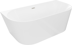 Mexen Oval Slim szabadonálló, fal melletti kád 170 x 80 cm, fehér, selyemfényű nikkel - 52661708000-97