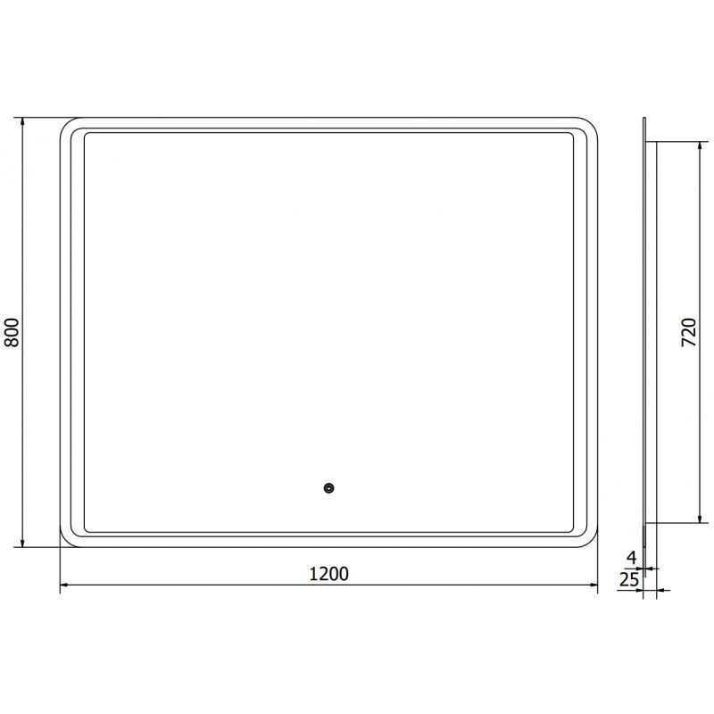 Mexen Zusa oglindă de baie iluminată 120 x 80 cm, LED 6000K, antiaburire - 9808-120-080-611-00